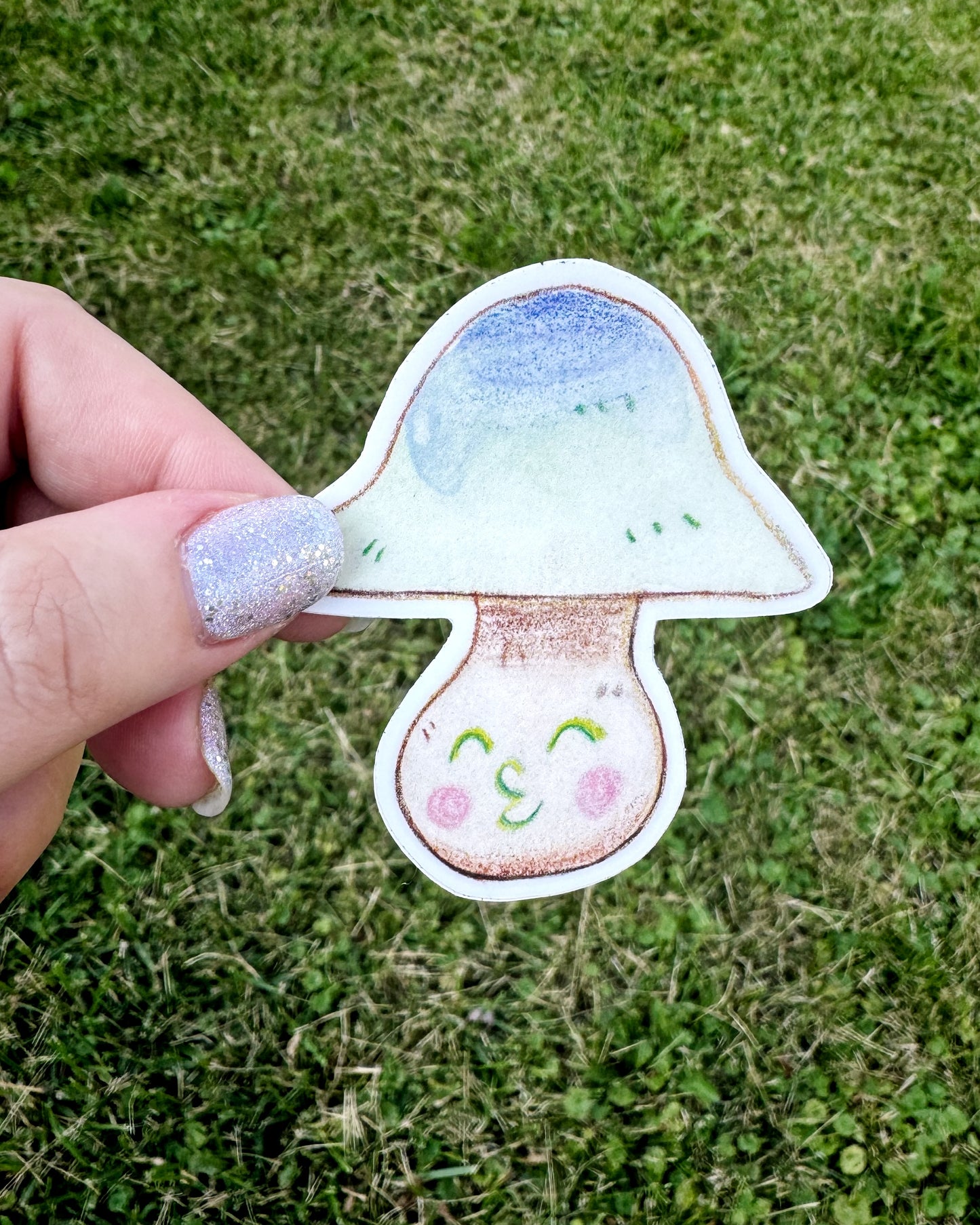Happy Mushroom Vinyl Sticker