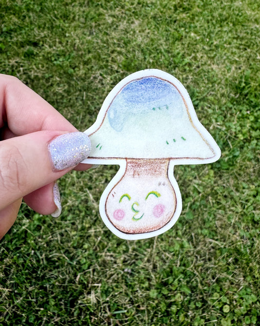Happy Mushroom Vinyl Sticker