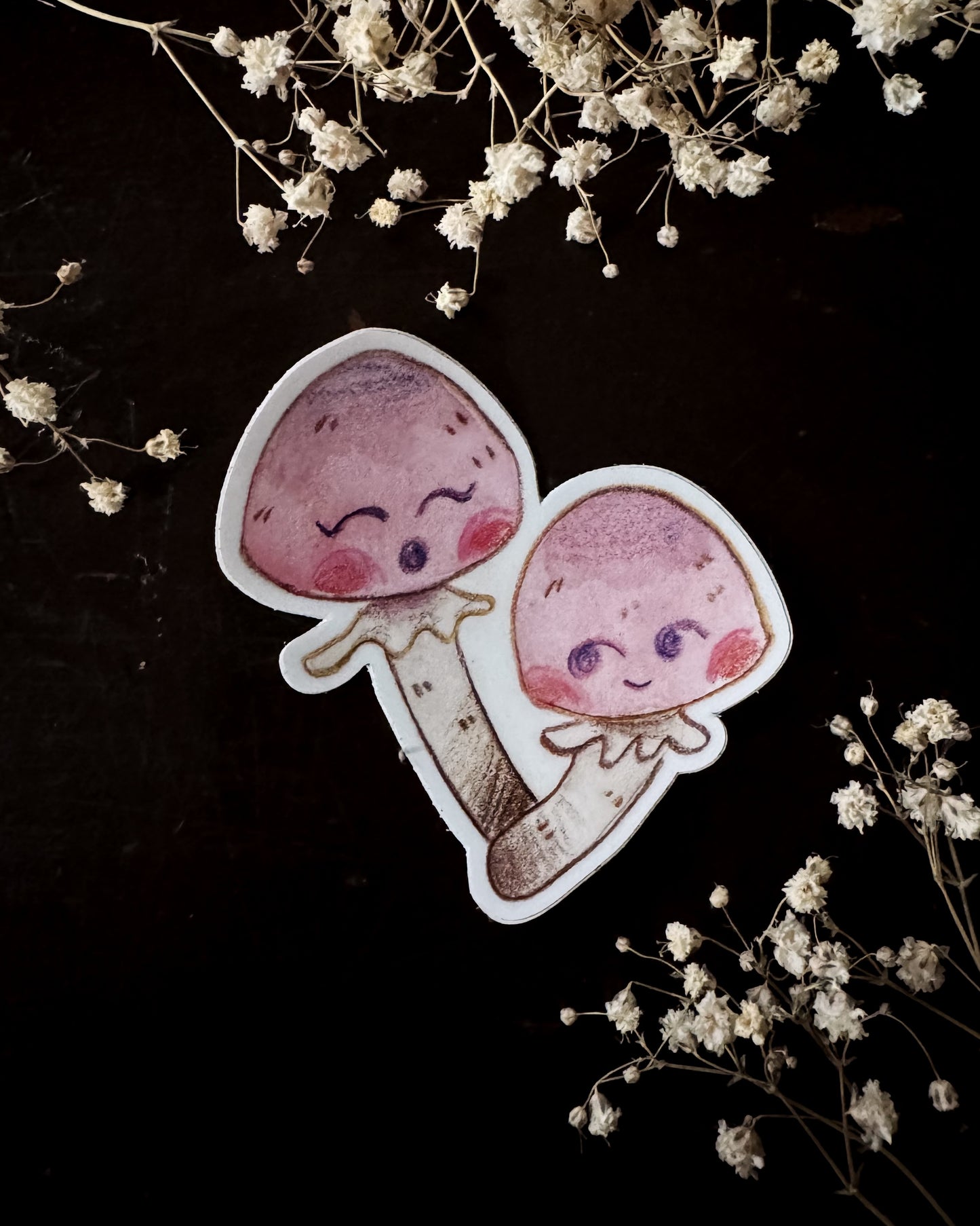 Besties Mushroom Vinyl Sticker
