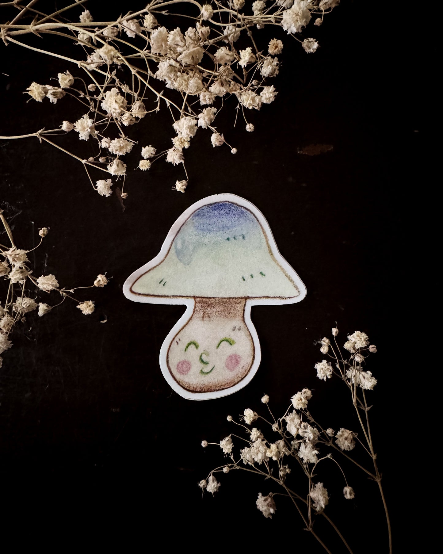 Happy Mushroom Vinyl Sticker