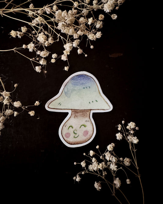 Happy Mushroom Vinyl Sticker