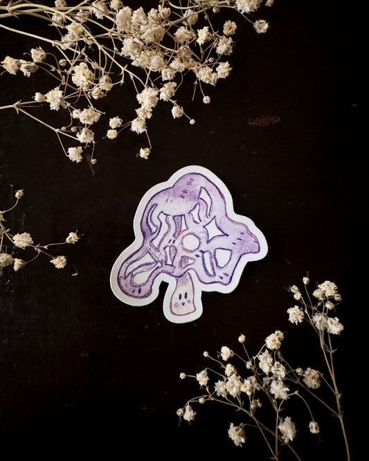 Blushing Mushroom Vinyl Sticker