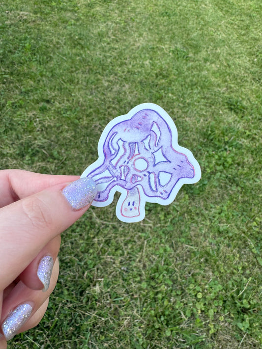 Blushing Mushroom Vinyl Sticker