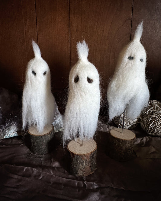 Needle Felted Ghostie Companion